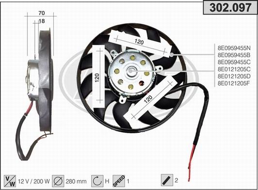 AHE 302.097 - Ventilators, Motora dzesēšanas sistēma autodraugiem.lv