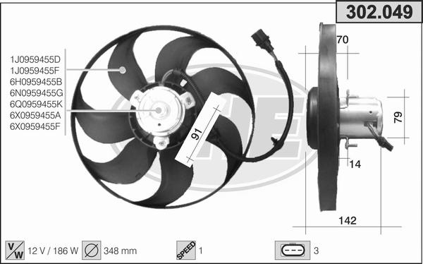 AHE 302.049 - Ventilators, Motora dzesēšanas sistēma autodraugiem.lv