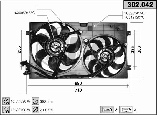 AHE 302.042 - Ventilators, Motora dzesēšanas sistēma autodraugiem.lv