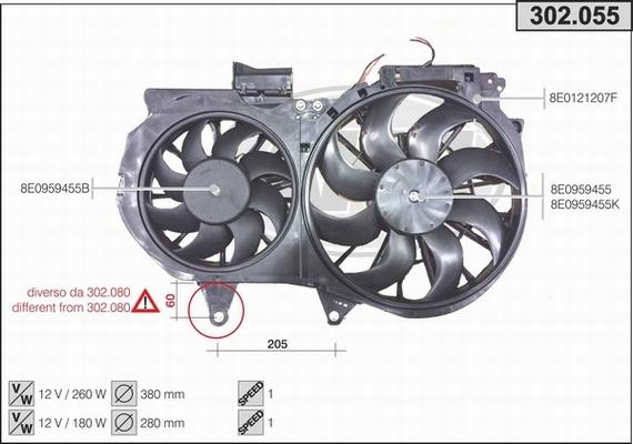 AHE 302.055 - Ventilators, Motora dzesēšanas sistēma autodraugiem.lv