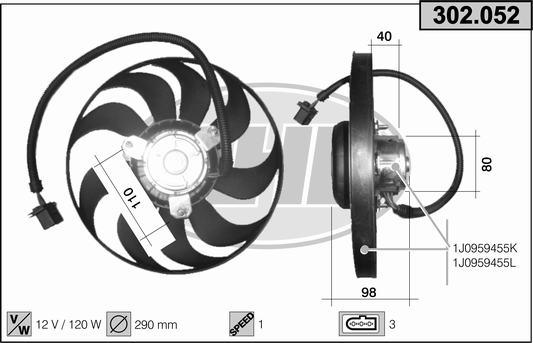 AHE 302.052 - Ventilators, Motora dzesēšanas sistēma autodraugiem.lv