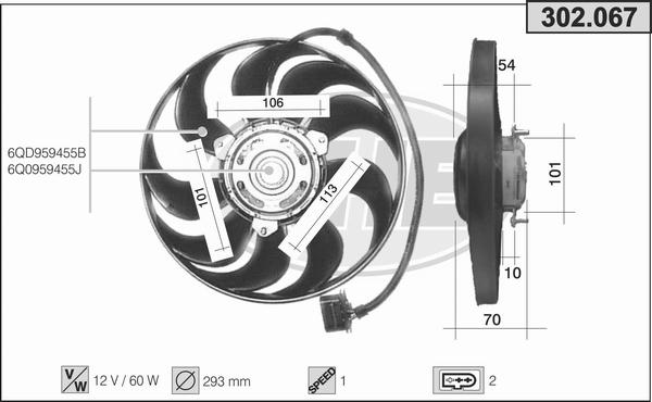 AHE 302.067 - Ventilators, Motora dzesēšanas sistēma autodraugiem.lv