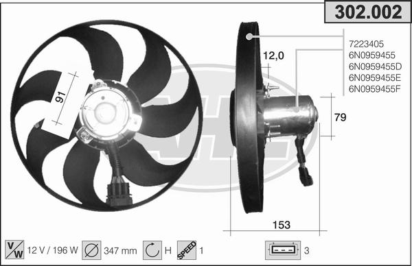 AHE 302.002 - Ventilators, Motora dzesēšanas sistēma autodraugiem.lv