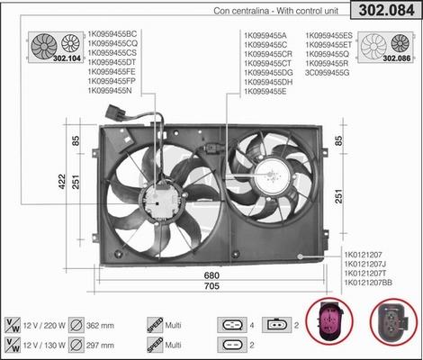 AHE 302.084 - Ventilators, Motora dzesēšanas sistēma autodraugiem.lv