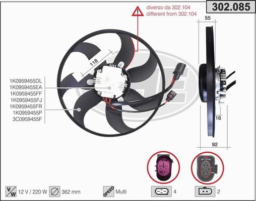 AHE 302.085 - Ventilators, Motora dzesēšanas sistēma autodraugiem.lv