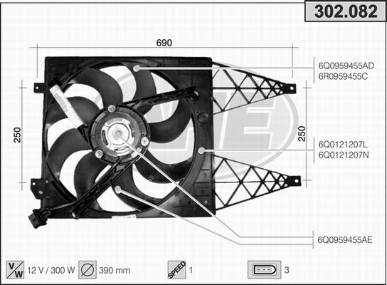 AHE 302.082 - Ventilators, Motora dzesēšanas sistēma autodraugiem.lv