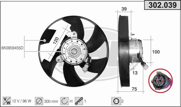 AHE 302.039 - Ventilators, Motora dzesēšanas sistēma autodraugiem.lv