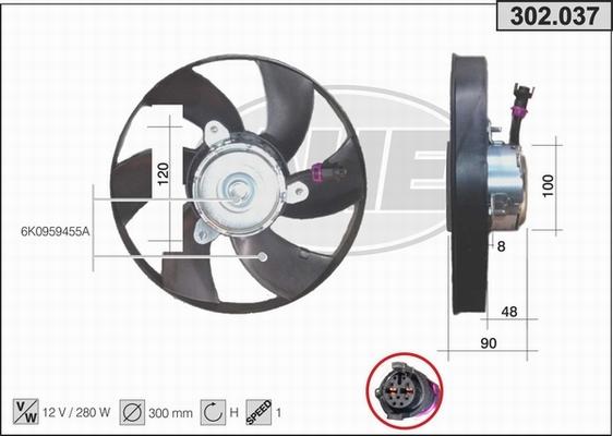 AHE 302.037 - Ventilators, Motora dzesēšanas sistēma autodraugiem.lv