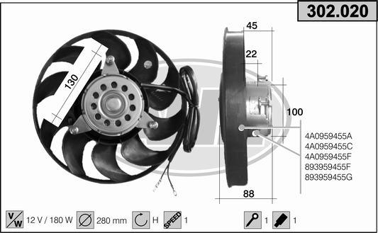 AHE 302.020 - Ventilators, Motora dzesēšanas sistēma autodraugiem.lv