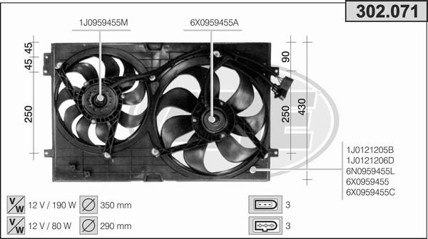 AHE 302.071 - Ventilators, Motora dzesēšanas sistēma autodraugiem.lv