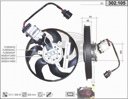 AHE 302.105 - Ventilators, Motora dzesēšanas sistēma autodraugiem.lv