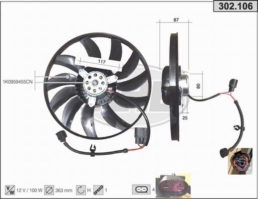 AHE 302.106 - Ventilators, Motora dzesēšanas sistēma autodraugiem.lv