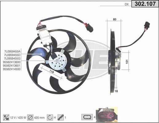 AHE 302.107 - Ventilators, Motora dzesēšanas sistēma autodraugiem.lv