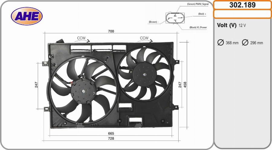 AHE 302.189 - Ventilators, Motora dzesēšanas sistēma autodraugiem.lv