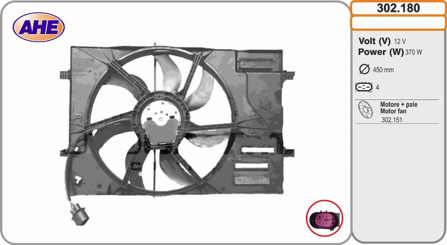 AHE 302.180 - Ventilators, Motora dzesēšanas sistēma autodraugiem.lv