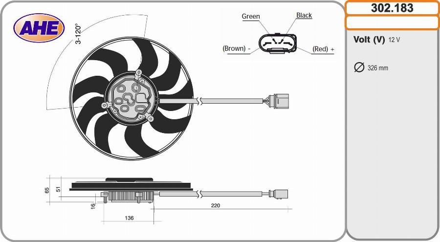 AHE 302.183 - Ventilators, Motora dzesēšanas sistēma autodraugiem.lv