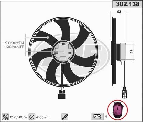 AHE 302.138 - Ventilators, Motora dzesēšanas sistēma autodraugiem.lv