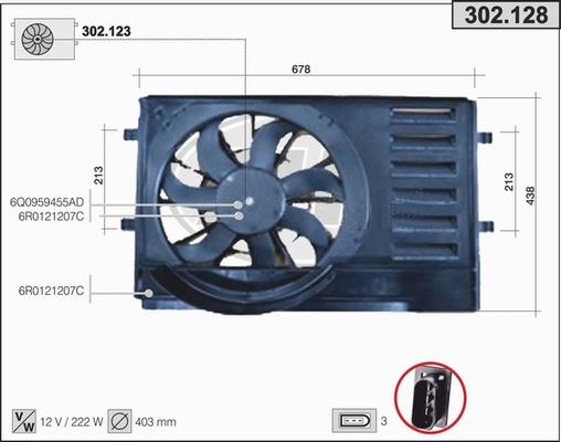 AHE 302.128 - Ventilators, Motora dzesēšanas sistēma autodraugiem.lv