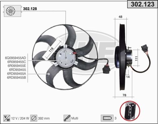 AHE 302.123 - Ventilators, Motora dzesēšanas sistēma autodraugiem.lv