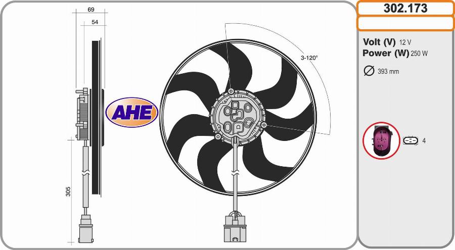 AHE 302.173 - Ventilators, Motora dzesēšanas sistēma autodraugiem.lv