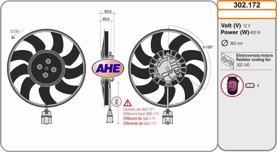 AHE 302.172 - Ventilators, Motora dzesēšanas sistēma autodraugiem.lv