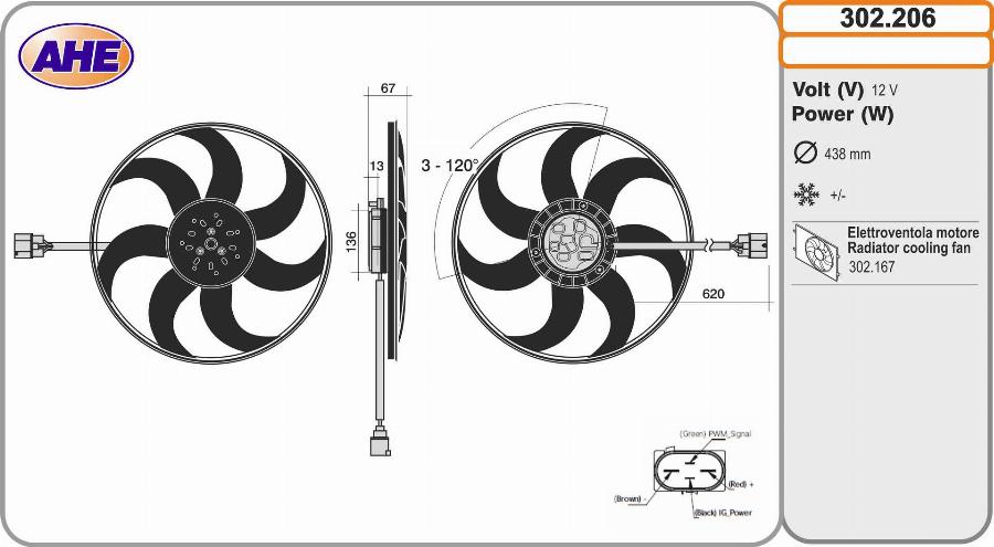 AHE 302.206 - Ventilators, Motora dzesēšanas sistēma autodraugiem.lv