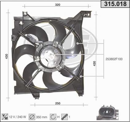 AHE 315.018 - Ventilators, Motora dzesēšanas sistēma autodraugiem.lv