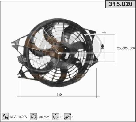 AHE 315.020 - Ventilators, Motora dzesēšanas sistēma autodraugiem.lv