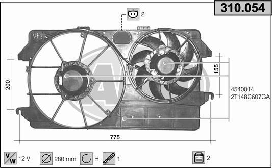 AHE 310.054 - Ventilators, Motora dzesēšanas sistēma autodraugiem.lv