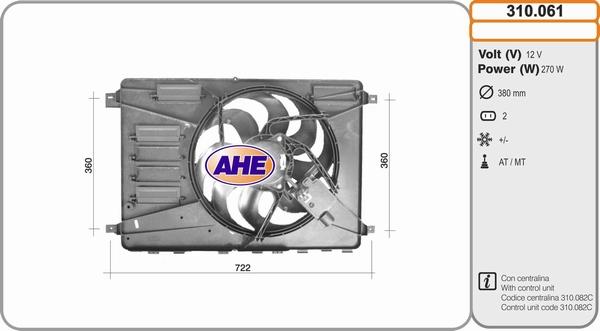 AHE 310.061 - Ventilators, Motora dzesēšanas sistēma autodraugiem.lv