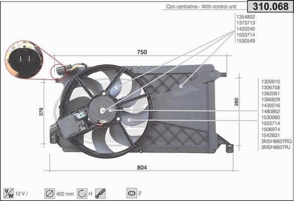 AHE 310.068 - Ventilators, Motora dzesēšanas sistēma autodraugiem.lv