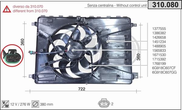 AHE 310.080 - Ventilators, Motora dzesēšanas sistēma autodraugiem.lv