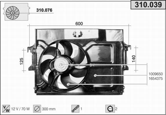 AHE 310.039 - Ventilators, Motora dzesēšanas sistēma autodraugiem.lv