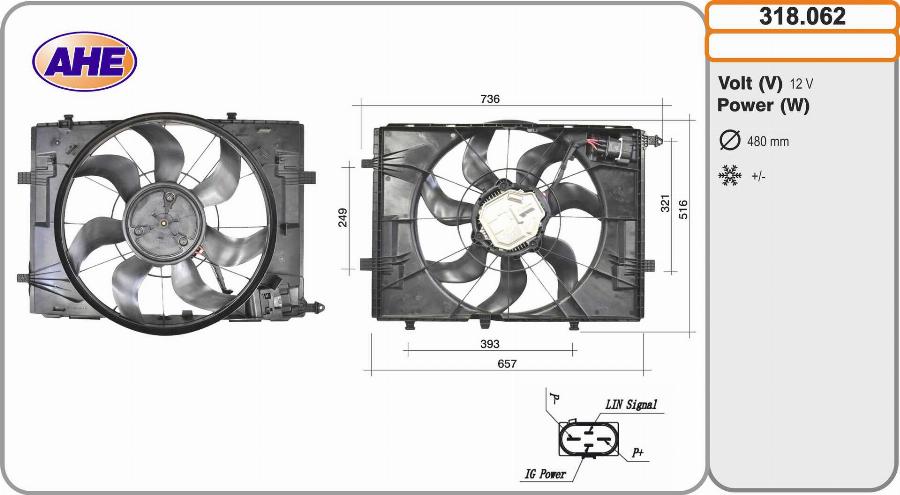 AHE 318.062 - Ventilators, Motora dzesēšanas sistēma autodraugiem.lv