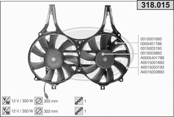 AHE 318.015 - Ventilators, Motora dzesēšanas sistēma autodraugiem.lv