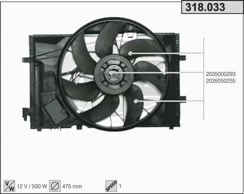 AHE 318.033 - Ventilators, Motora dzesēšanas sistēma autodraugiem.lv