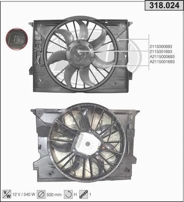 AHE 318.024 - Ventilators, Motora dzesēšanas sistēma autodraugiem.lv