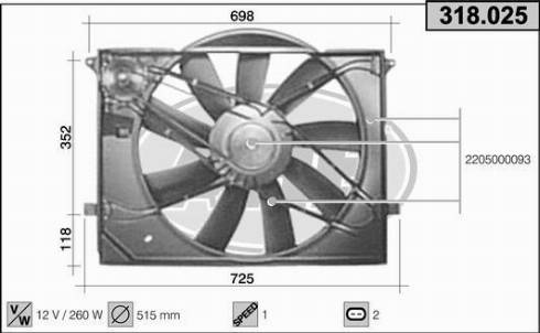 AHE 318.025 - Ventilators, Motora dzesēšanas sistēma autodraugiem.lv