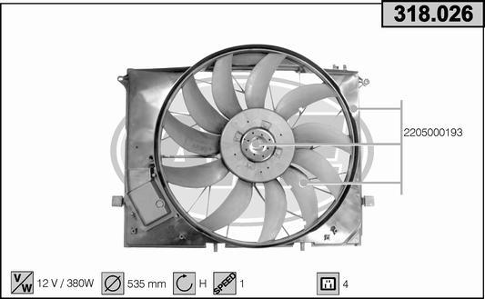 AHE 318.026 - Ventilators, Motora dzesēšanas sistēma autodraugiem.lv