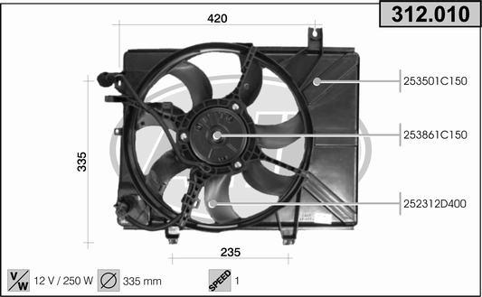 AHE 312.010 - Ventilators, Motora dzesēšanas sistēma autodraugiem.lv