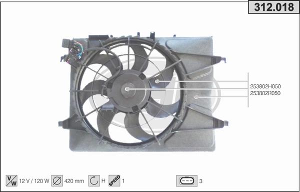 AHE 312.018 - Ventilators, Motora dzesēšanas sistēma autodraugiem.lv