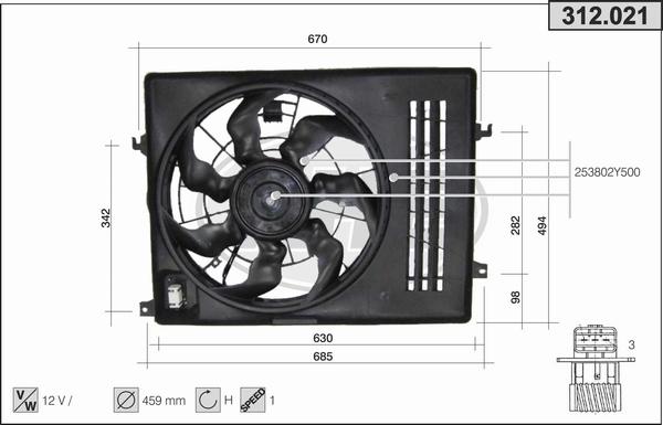 AHE 312.021 - Ventilators, Motora dzesēšanas sistēma autodraugiem.lv