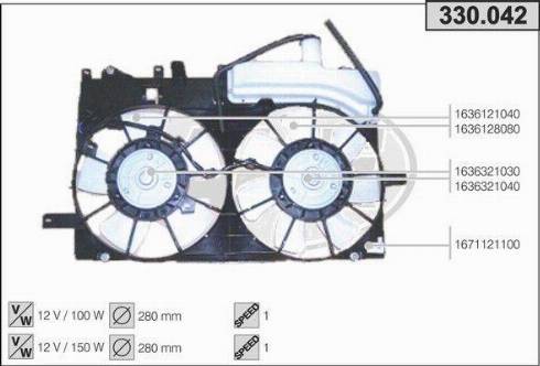 AHE 330.042 - Ventilators, Motora dzesēšanas sistēma autodraugiem.lv