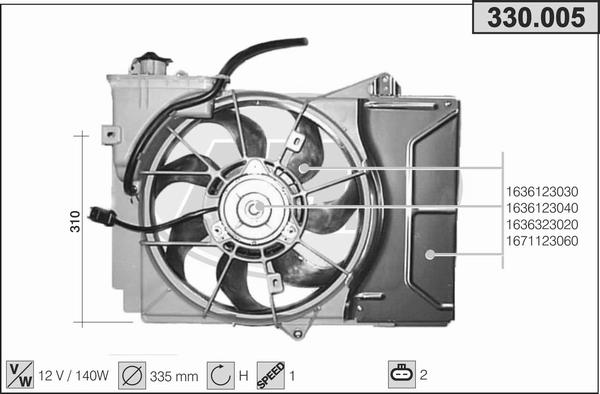 AHE 330.005 - Ventilators, Motora dzesēšanas sistēma autodraugiem.lv