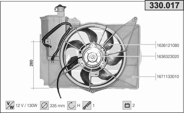 AHE 330.017 - Ventilators, Motora dzesēšanas sistēma autodraugiem.lv