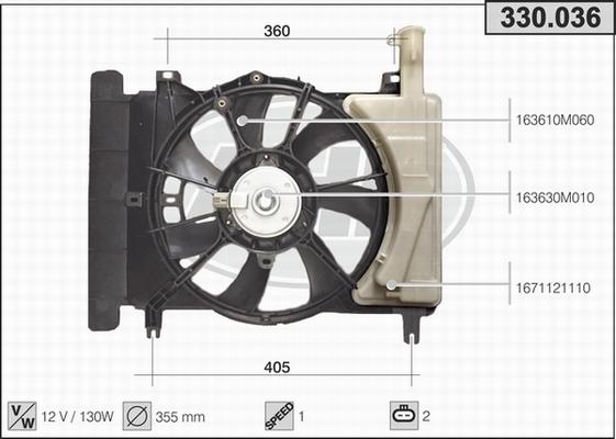 AHE 330.036 - Ventilators, Motora dzesēšanas sistēma autodraugiem.lv