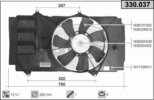 AHE 330.037 - Ventilators, Motora dzesēšanas sistēma autodraugiem.lv