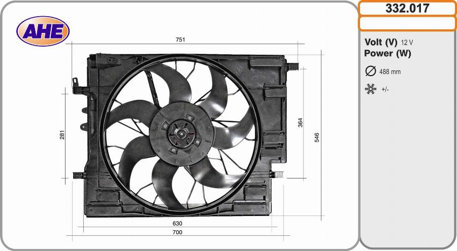 AHE 332.017 - Ventilators, Motora dzesēšanas sistēma autodraugiem.lv