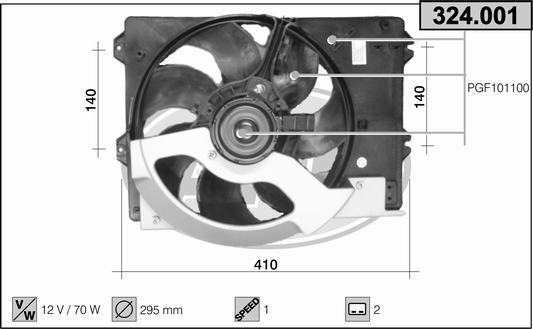 AHE 324.001 - Ventilators, Motora dzesēšanas sistēma autodraugiem.lv