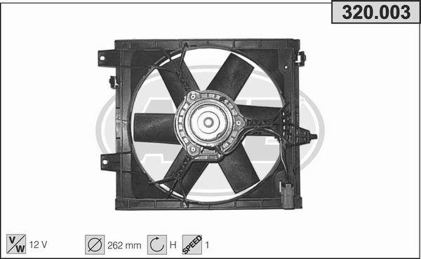 AHE 320.003 - Ventilators, Motora dzesēšanas sistēma autodraugiem.lv